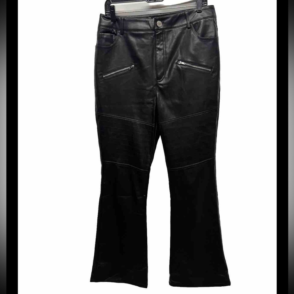 Nasty Gal Faux Leather Biker Trousers US 10
